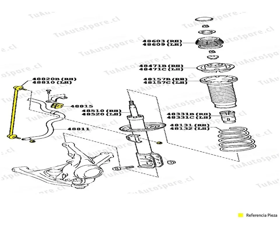 Buje barra estabilizadora Toyota Yaris